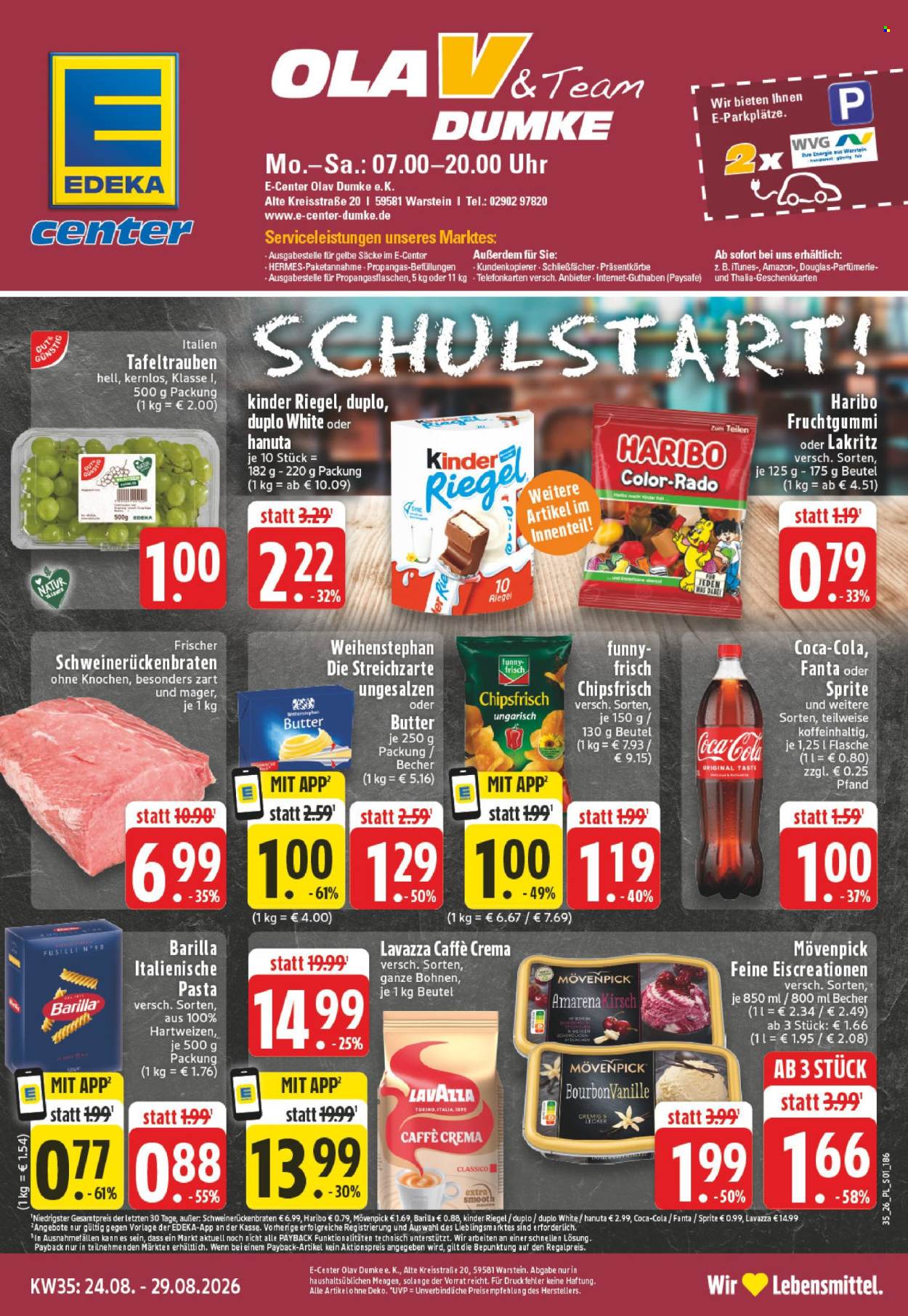 E center Prospekte  - 24.08.2026 - 29.08.2026. Seite 1