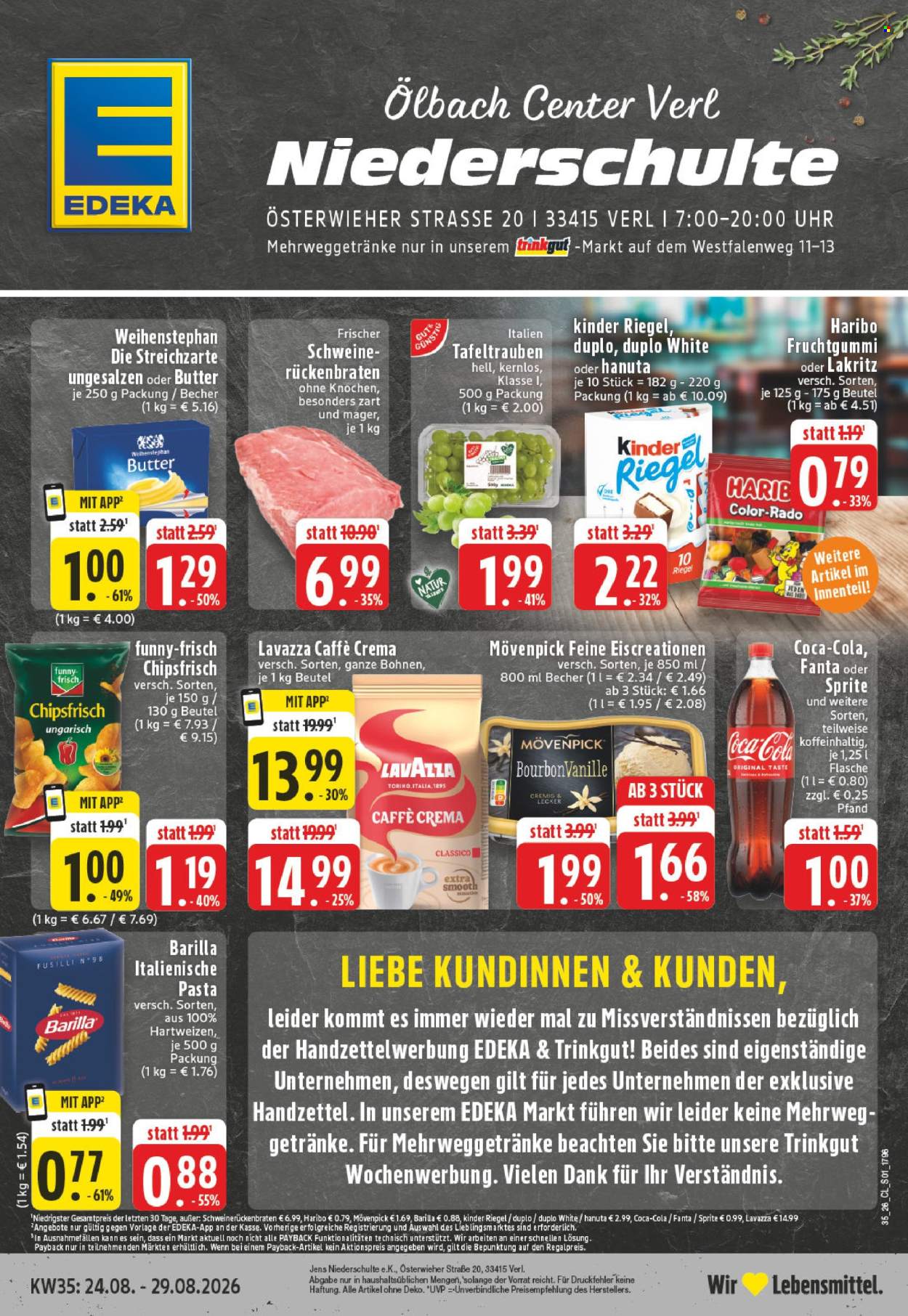 Edeka Prospekte  - 24.08.2026 - 29.08.2026. Seite 1