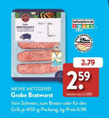 MEINE METZGEREI Grobe Bratwurst