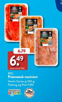 BBQ Putensteak mariniert