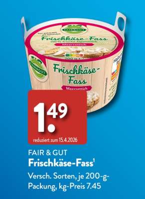 FAIR & GUT Frischkäse-Fass