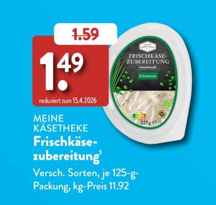 Frischkäsezubereitung