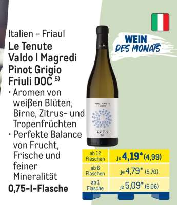 Le Tenute Valdo I Magredi Pinot Grigio Friuli DOC