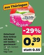 Osterland Rote Grütze mit Soße mit Vanillegeschmack