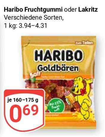 Haribo Fruchtgummi oder Lakritz