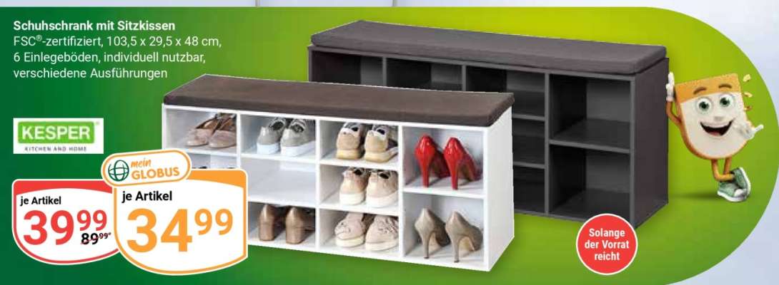 Schuhschrank mit Sitzkissen