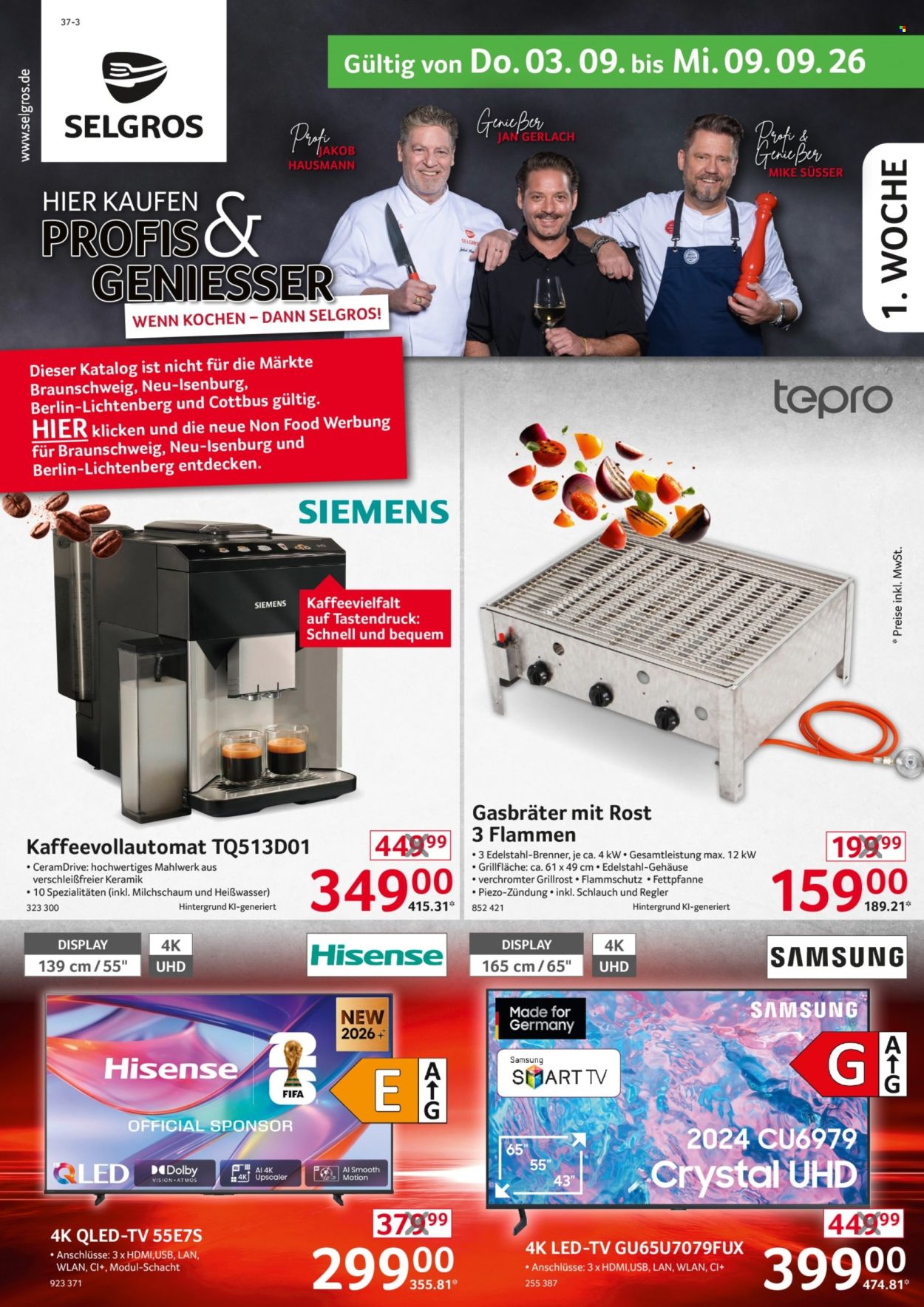 Selgros Prospekte  - 3.09.2026 - 9.09.2026. Seite 1
