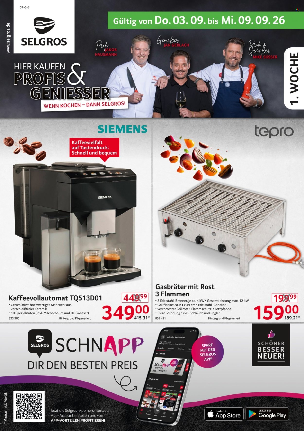 Selgros Prospekte  - 3.09.2026 - 9.09.2026. Seite 1