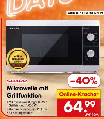 SHARP Mikrowelle mit Grillfunktion