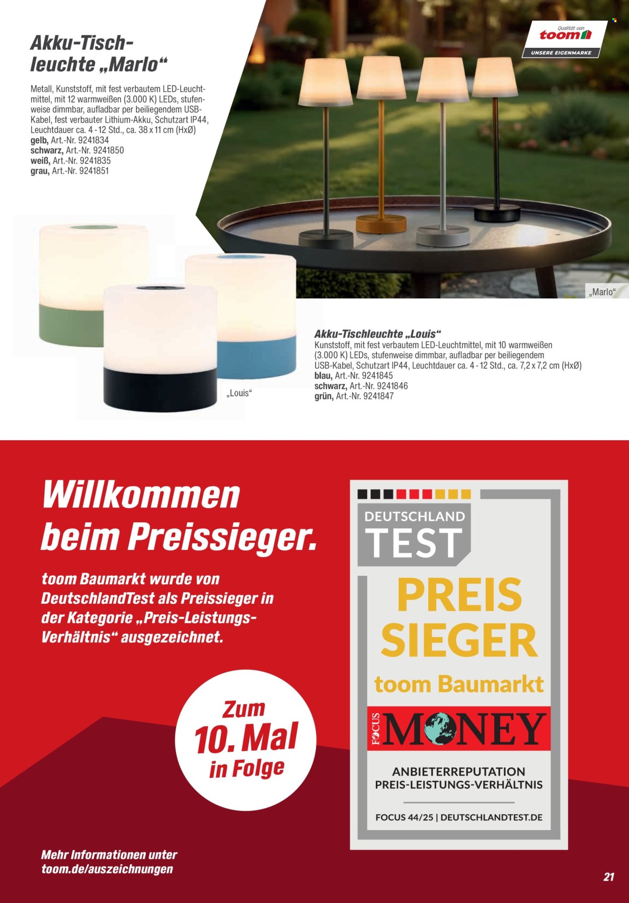 toom Baumarkt Prospekte  - 29.08.2026 - 28.02.2027. Seite 21
