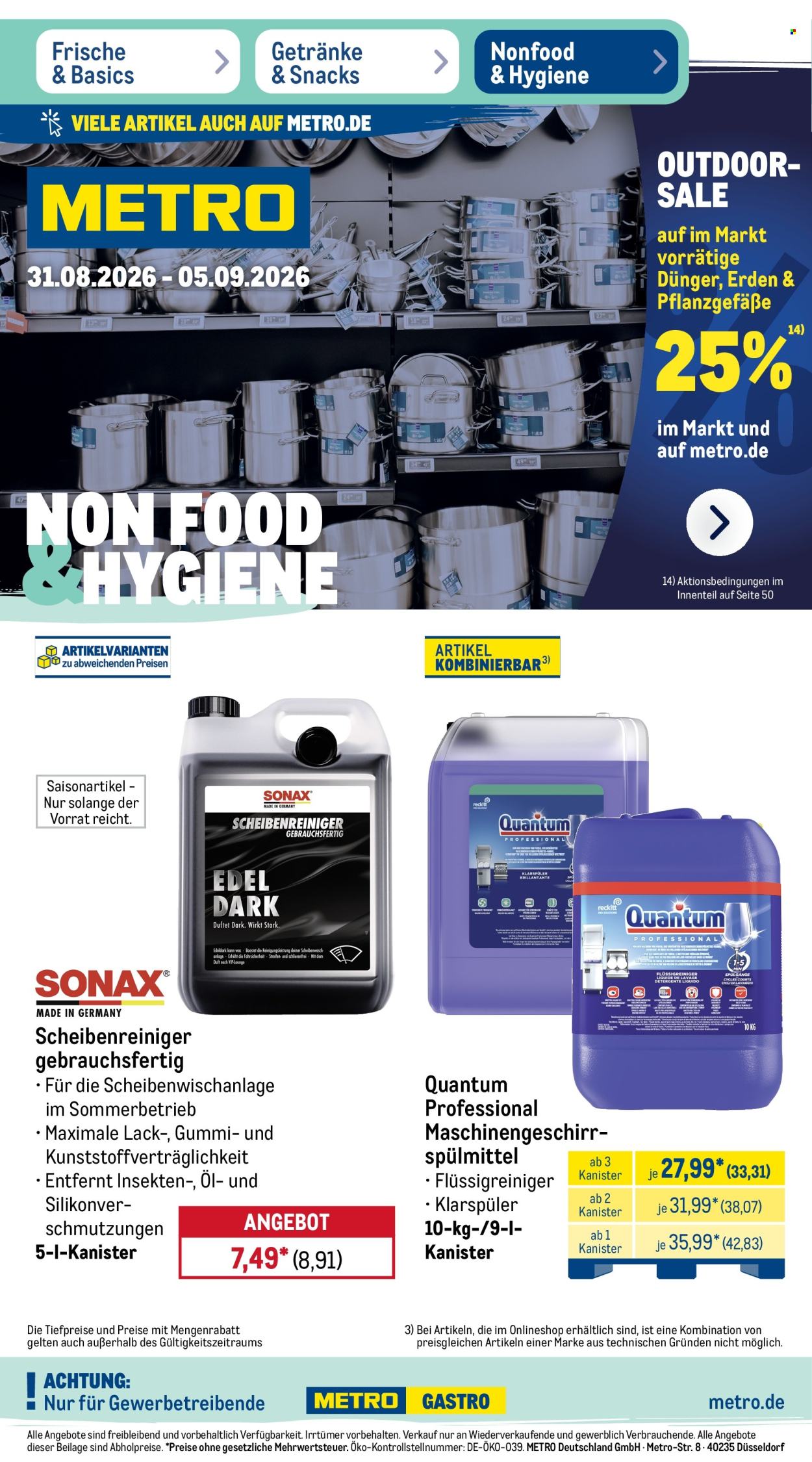 Metro Prospekte  - 31.08.2026 - 5.09.2026. Seite 1