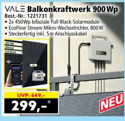 VALE Balkonkraftwerk 900 Wp