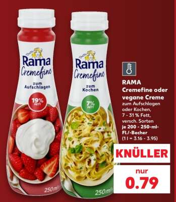 RAMA Cremefine oder vegane Creme