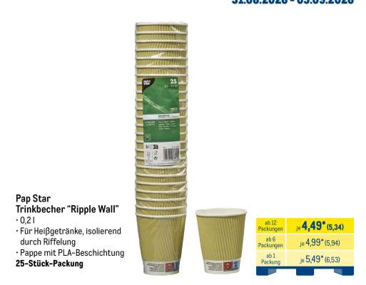 Pap Star Trinkbecher “Ripple Wall”