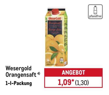 Wesergold Orangensaft