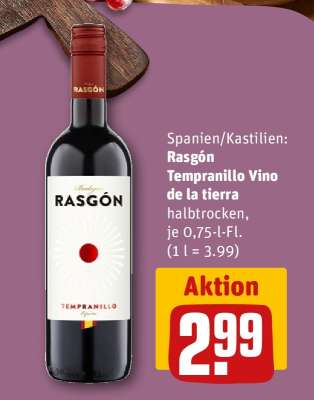 Rasgón Tempranillo Vino de la tierra