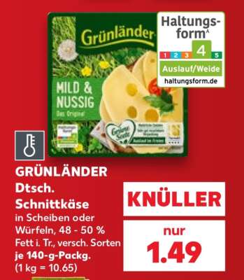 GRÜNLÄNDER Dtsch. Schnittkäse