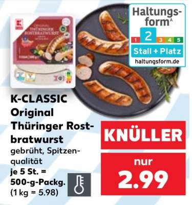 K-CLASSIC Original Thüringer Rostbratwurst