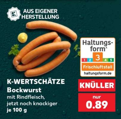 K-WERTSCHÄTZE Bockwurst