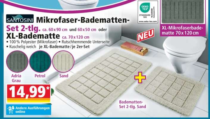 Mikrofaser-Badematten-Set 2-tlg.