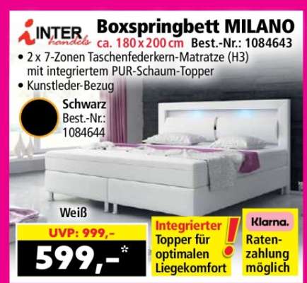 Boxspringbett MILANO