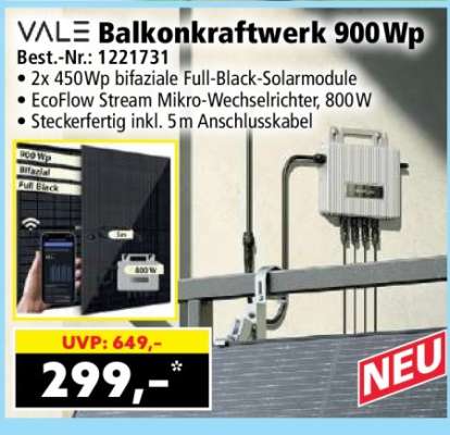 Balkonkraftwerk 900Wp