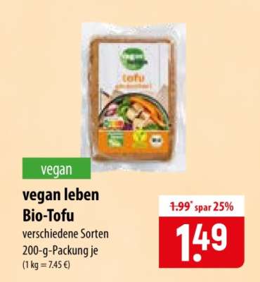 vegan leben Bio-Tofu