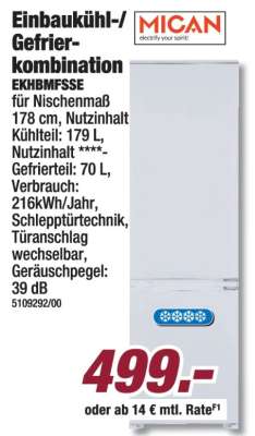 Einbaukühl-/Gefrierkombination