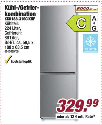 Kühl-/Gefrierkombination KGK188-310CIXNF