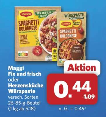 Maggi Fix und Frisch oder Herzensküche Würzpaste
