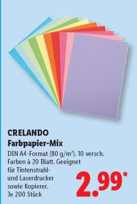 CRELANDO Farbpapier-Mix