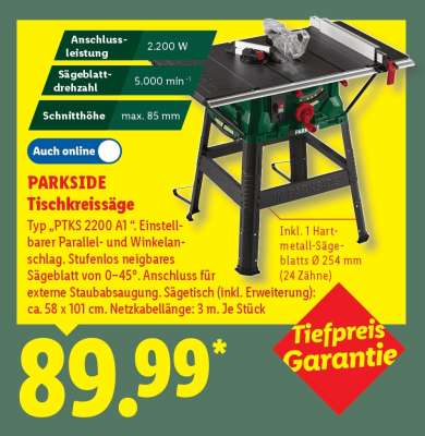 Parkside Tischkreissäge