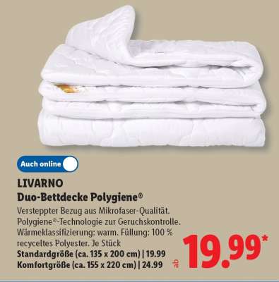 LIVARNO Duo-Bettdecke Polygiene®