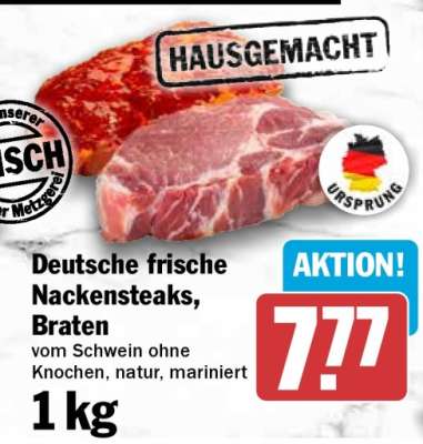 Deutsche frische Nackensteaks, Braten
