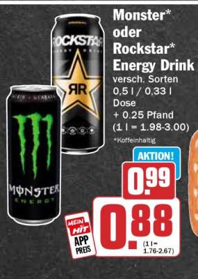 Monster* oder Rockstar* Energy Drink