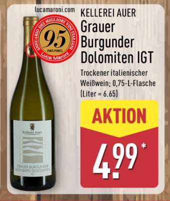 KELLEREI AUER Grauer Burgunder Dolomiten IGT