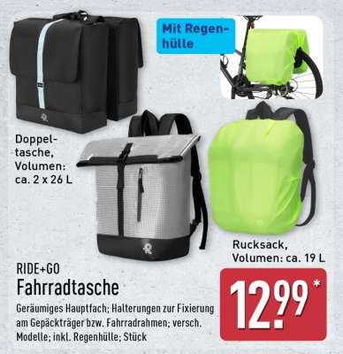 RIDE & GO Fahrradtasche