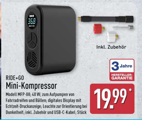 RIDE+GO Mini-Kompressor