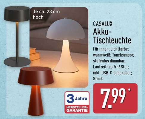 CASALUX Akku-Tischleuchte