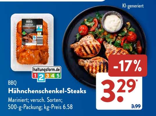 BBQ Hähnchenschenkel-Steaks