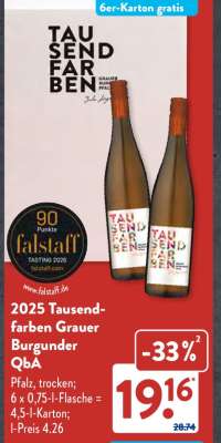 2025 Tausendfarben Grauer Burgunder QbA