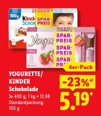 YOUGRETTE/KINDER Schokolade