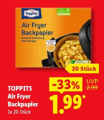 TOPPITS Air Fryer Backpapier