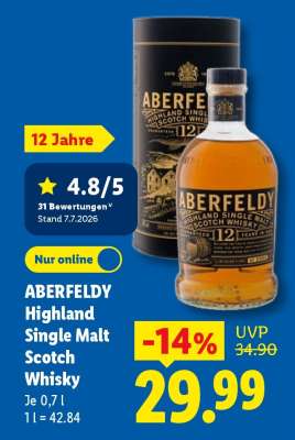 Aberfeldy Highland Single Malt Scotch Whisky