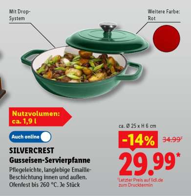 SILVERCREST Gusseisen-Servierpfanne