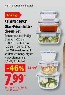 SILVERCREST Glas-Frischhaltedosen-Set