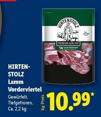 Hirtenstolz Lamm Vorderviertel