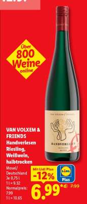 VAN VOLXEM & FRIENDS Handverlesen Riesling, Weißwein, halbtrocken