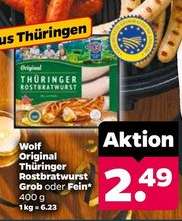 Wolf Original Thüringer Rostbratwurst Grob oder Fein