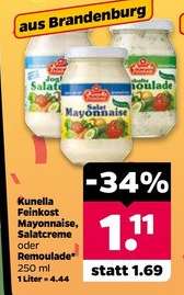 Kunella Feinkost Mayonnaise, Salatcreme oder Remoulade
